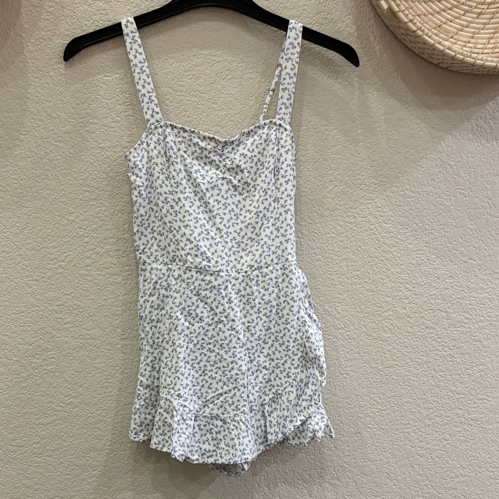 Hollister Blue Floral Romper S